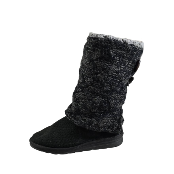 Muk Luks Charcoal Knit Women's Winter Boots - Picture 1 of 5